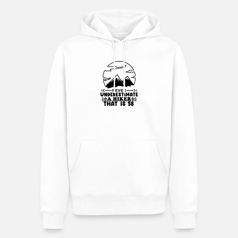 v - Sweat à capuche Premium bio Homme - blanc