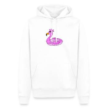 Beignet flamant rose - Sweat à capuche Premium bio Homme - blanc - Devant - Nico (187cm)