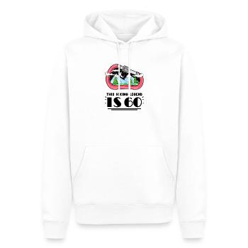 60ème anniversaire randonneur 60 ans randonnée en montagne - Sweat à capuche Premium bio Homme - blanc - Devant - Nico (187cm)