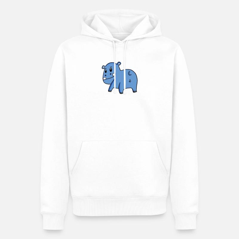 Nilpferd von hinten - Nilpferd Hintern - Nilpferd - Männer Premium Bio Hoodie - Weiß