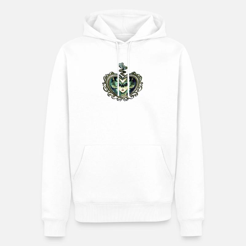 Das weise und wunderbare Eulenmädchen - Männer Premium Bio Hoodie - Weiß