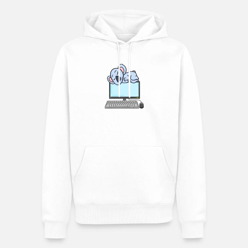 Koala Computer Nerd Programmierer Geschenk - Männer Premium Bio Hoodie - Weiß