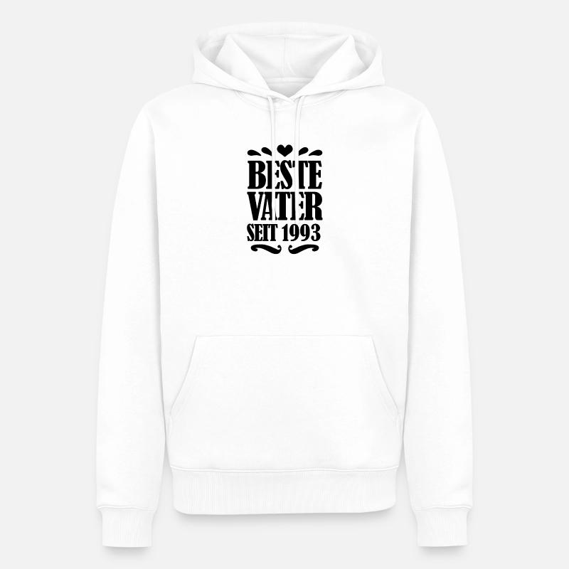 Bester Vater seit 1993 - Männer Premium Bio Hoodie - Weiß