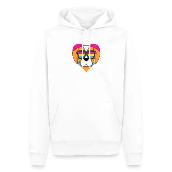Pansexual Dog Epagneul Breton Heart Gift - Sweat à capuche Premium bio Homme - blanc - Devant - Nico (187cm)