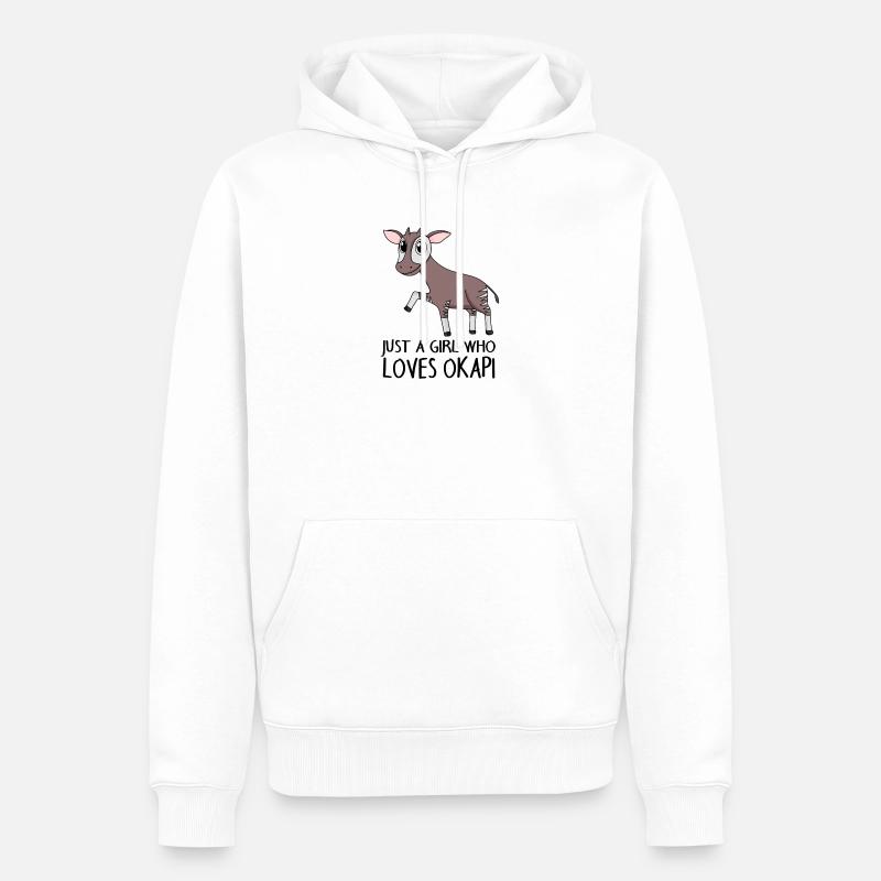 Okapi Mädchen Spruch - Männer Premium Bio Hoodie - Weiß