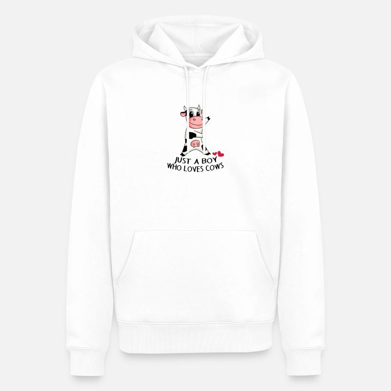 Kuh Liebe Junge Sohn Geschenk - Männer Premium Bio Hoodie - Weiß
