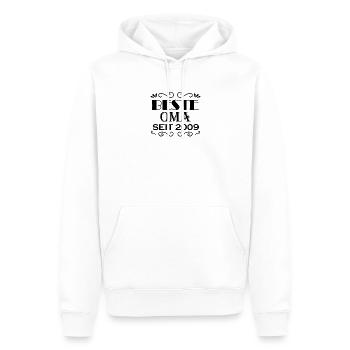 Beste Oma seit 2009 - Oma Geschenk - Männer Premium Bio Hoodie - Weiß - Vorne - Nico (187cm)