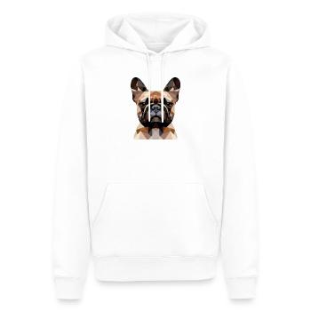 Polygone bouledogue français - Sweat à capuche Premium bio Homme - blanc - Devant - Nico (187cm)