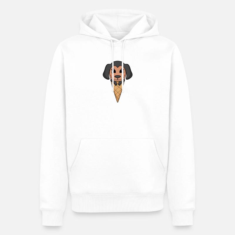 Motif de crème glacée Doberman - Sweat à capuche Premium bio Homme - blanc