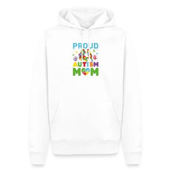 Fière maman autiste Mère sensibilisée - Sweat à capuche Premium bio Homme - blanc - Devant - Nico (187cm)