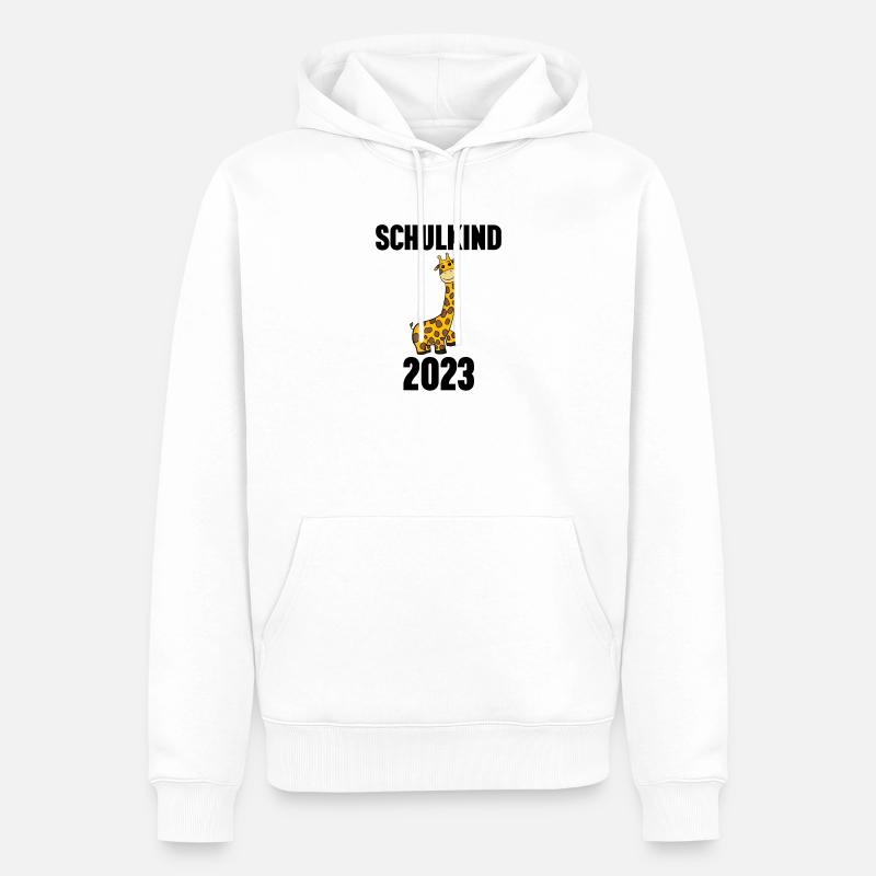Schuldkind Einschulung 2023 - Männer Premium Bio Hoodie - Weiß