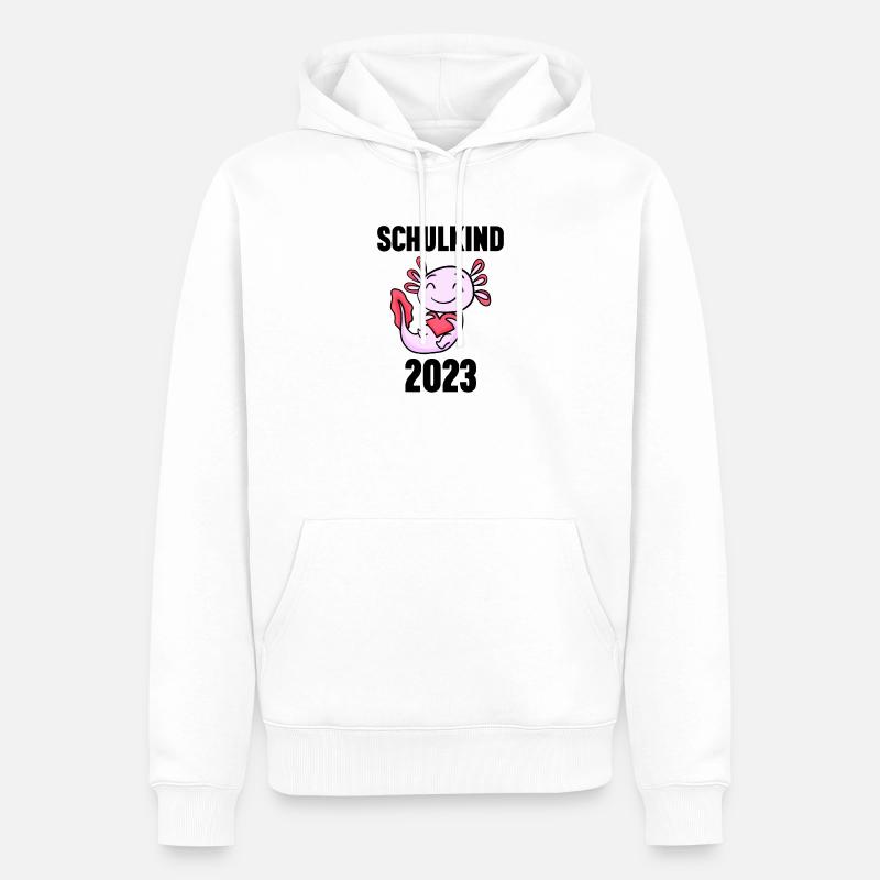 Schuldkind Einschulung 2023 - Männer Premium Bio Hoodie - Weiß