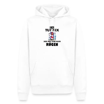 Rügen Ostsee Urlaub Spruch Sprüche - Männer Premium Bio Hoodie - Weiß - Vorne - Nico (187cm)