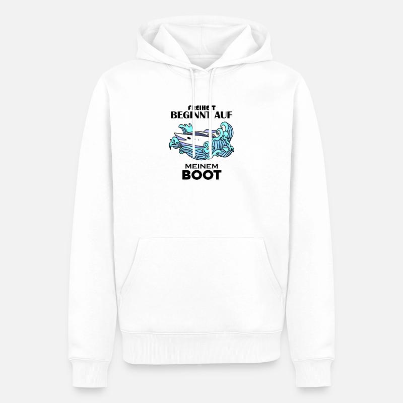 Boote Motorboot - Männer Premium Bio Hoodie - Weiß