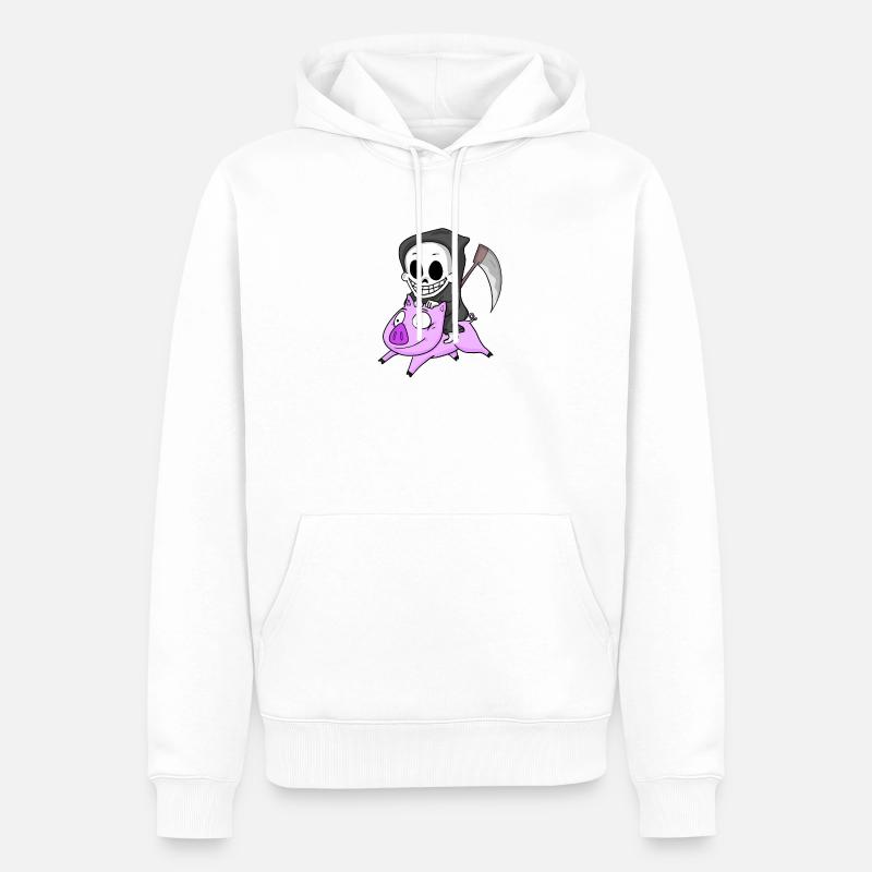 Sensenmann Schwein - Männer Premium Bio Hoodie - Weiß