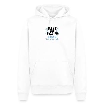 Enceinte 2023 - Sweat à capuche Premium bio Homme - blanc - Devant - Nico (187cm)