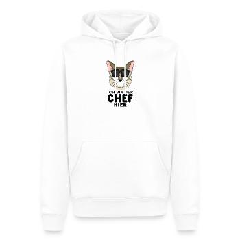 coole Katze - Singapura Katze - Chef Spruch - Männer Premium Bio Hoodie - Weiß - Vorne - Nico (187cm)
