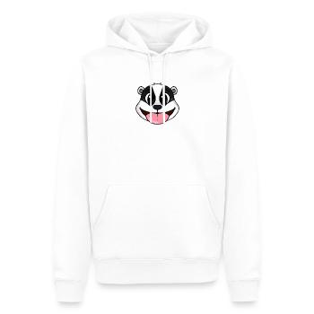 Dachs Kopf - Männer Premium Bio Hoodie - Weiß - Vorne - Nico (187cm)