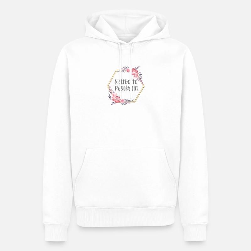 Weltbeste Postbotin Post Beruf Geschenk - Männer Premium Bio Hoodie - Weiß
