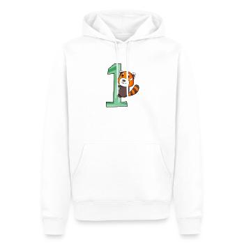 1 Geburtstag 1 Jahre alt mit Tier Motiv - Eins - Männer Premium Bio Hoodie - Weiß - Vorne - Nico (187cm)