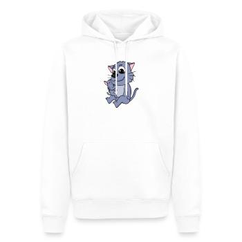 Famille de chats - Chat avec bébé - Sweat à capuche Premium bio Homme - blanc - Devant - Nico (187cm)