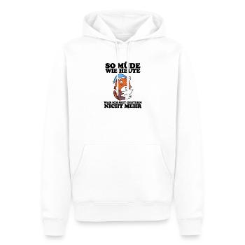 Müde Spruch lustig Schlafen Ausschlafen Faul - Männer Premium Bio Hoodie - Weiß - Vorne - Nico (187cm)