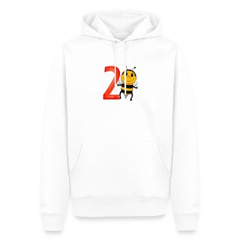 2 anniversaire 2 ans avec motif animal - deux - Sweat à capuche Premium bio Homme - blanc - Devant - Nico (187cm)