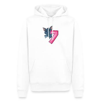 7 birthday 7 years old with animal motif - seven - Men’s Premium Organic Hoodie - white - Front - Nico (187cm)