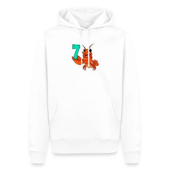 7e anniversaire Motif Lobster - sept ans - Sweat à capuche Premium bio Homme - blanc - Devant - Nico (187cm)