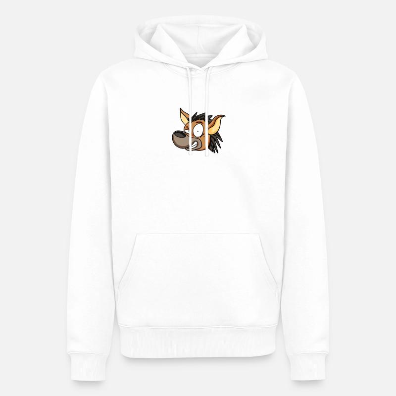 Hyäne - Männer Premium Bio Hoodie - Weiß