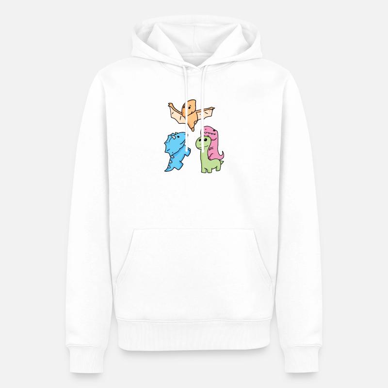 Dinosaure - Sweat à capuche Premium bio Homme - blanc