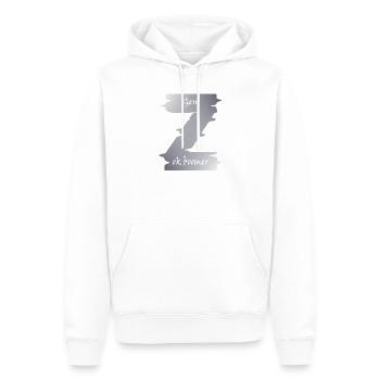 Motif de la génération Z : baby-boomers, ère numérique - Sweat à capuche Premium bio Homme - blanc - Devant - Nico (187cm)