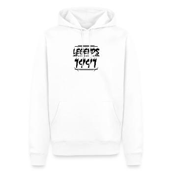 Legende 1991 - Jahrgang 1991 - Baujahr 1991 - Männer Premium Bio Hoodie - Weiß - Vorne - Nico (187cm)