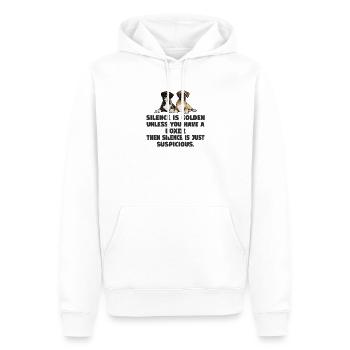 Schweigen ist Gold, es sei denn, Sie haben einen Boxer - Männer Premium Bio Hoodie - Weiß - Vorne - Nico (187cm)