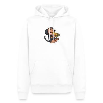 Coonhound Dog Pizza - Men’s Premium Organic Hoodie - white - Front - Nico (187cm)