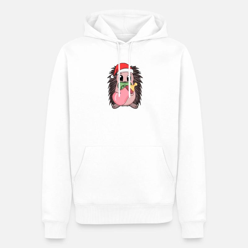 Hérisson bébé Noël - Sweat à capuche Premium bio Homme - blanc