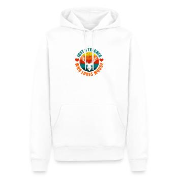 Just A Teacher Who Loves Moose - Men’s Premium Organic Hoodie - white - Front - Nico (187cm)