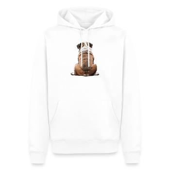 Bouledogue - Sweat à capuche Premium bio Homme - blanc - Devant - Nico (187cm)