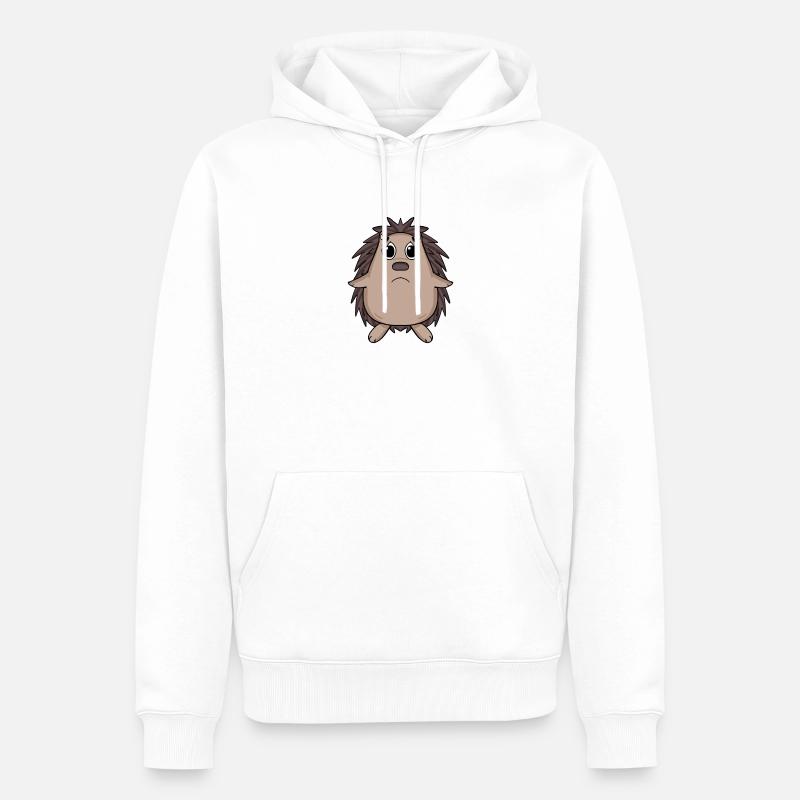 Igel Traurig - trauriger Igel - Männer Premium Bio Hoodie - Weiß