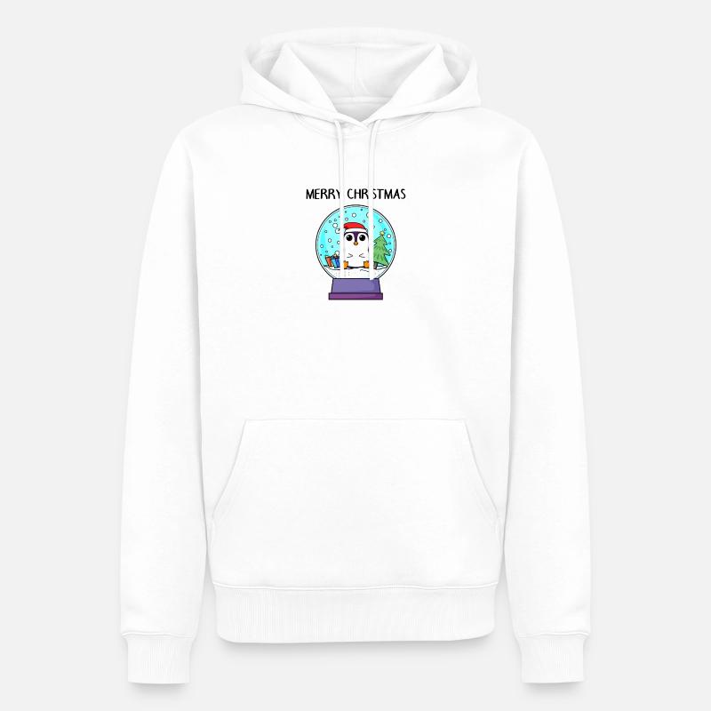 Pingouin Noël - Joyeux Noël - Sweat à capuche Premium bio Homme - blanc