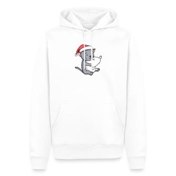 Chat Mignon Korat Chat Fatigué Noël - Sweat à capuche Premium bio Homme - blanc - Devant - Nico (187cm)