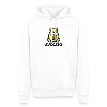 Fröhliche Avocato – Katze im Avocado-Kostüm - Männer Premium Bio Hoodie - Weiß - Vorne - Nico (187cm)
