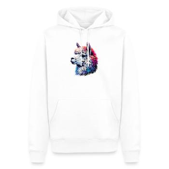 Alpaka - Männer Premium Bio Hoodie - Weiß - Vorne - Nico (187cm)