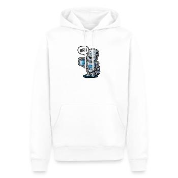 Drôle de robot avec du café et un ensemble BRB - Sweat à capuche Premium bio Homme - blanc - Devant - Nico (187cm)