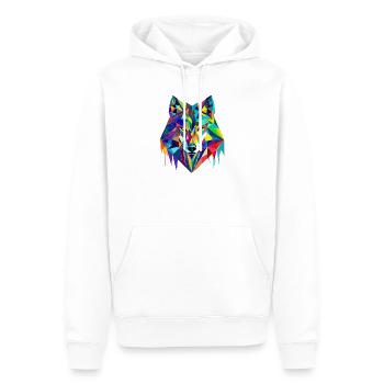 Qui danse avec le loup - Sweat à capuche Premium bio Homme - blanc - Devant - Nico (187cm)