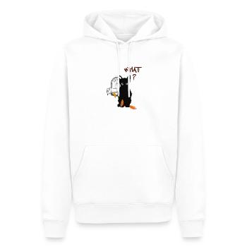 Petit chaton mignon noir et oiseau - Sweat à capuche Premium bio Homme - blanc - Devant - Nico (187cm)
