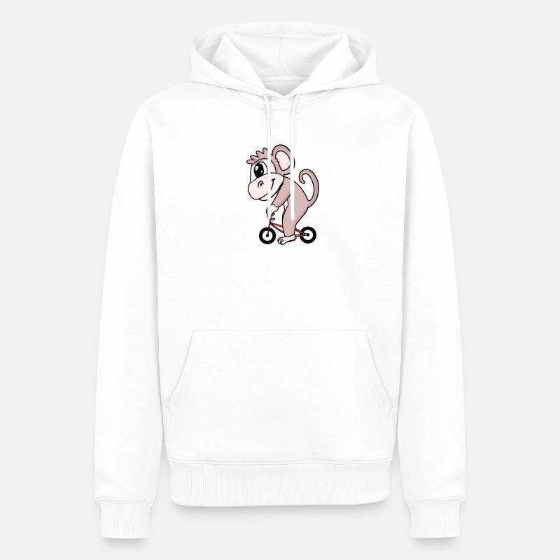 Vélo de singe - Sweat à capuche Premium bio Homme - blanc