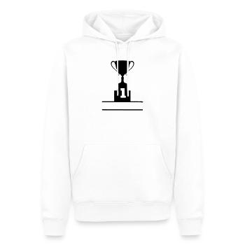 Coupe numéro 1 - Sweat à capuche Premium bio Homme - blanc - Devant - Nico (187cm)