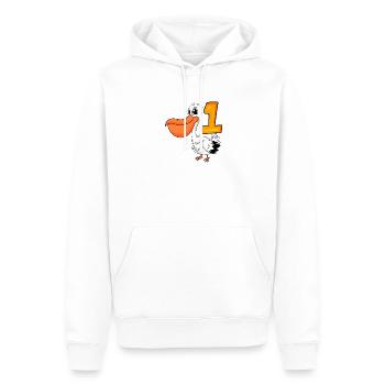 1 an - inscription à l’école - motif pélican - numéro 1 - Sweat à capuche Premium bio Homme - blanc - Devant - Nico (187cm)