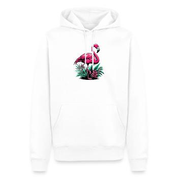 Flamingo - Männer Premium Bio Hoodie - Weiß - Vorne - Nico (187cm)